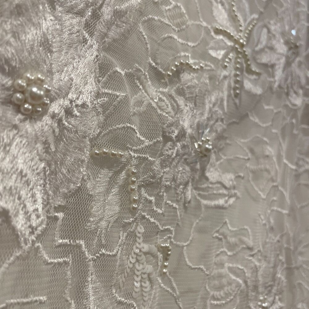~ BHLDN Lg 2in1 Bridal Dress Anthropologie Removable Puff-Sleeve Wedding Mini - Picture 7 of 16